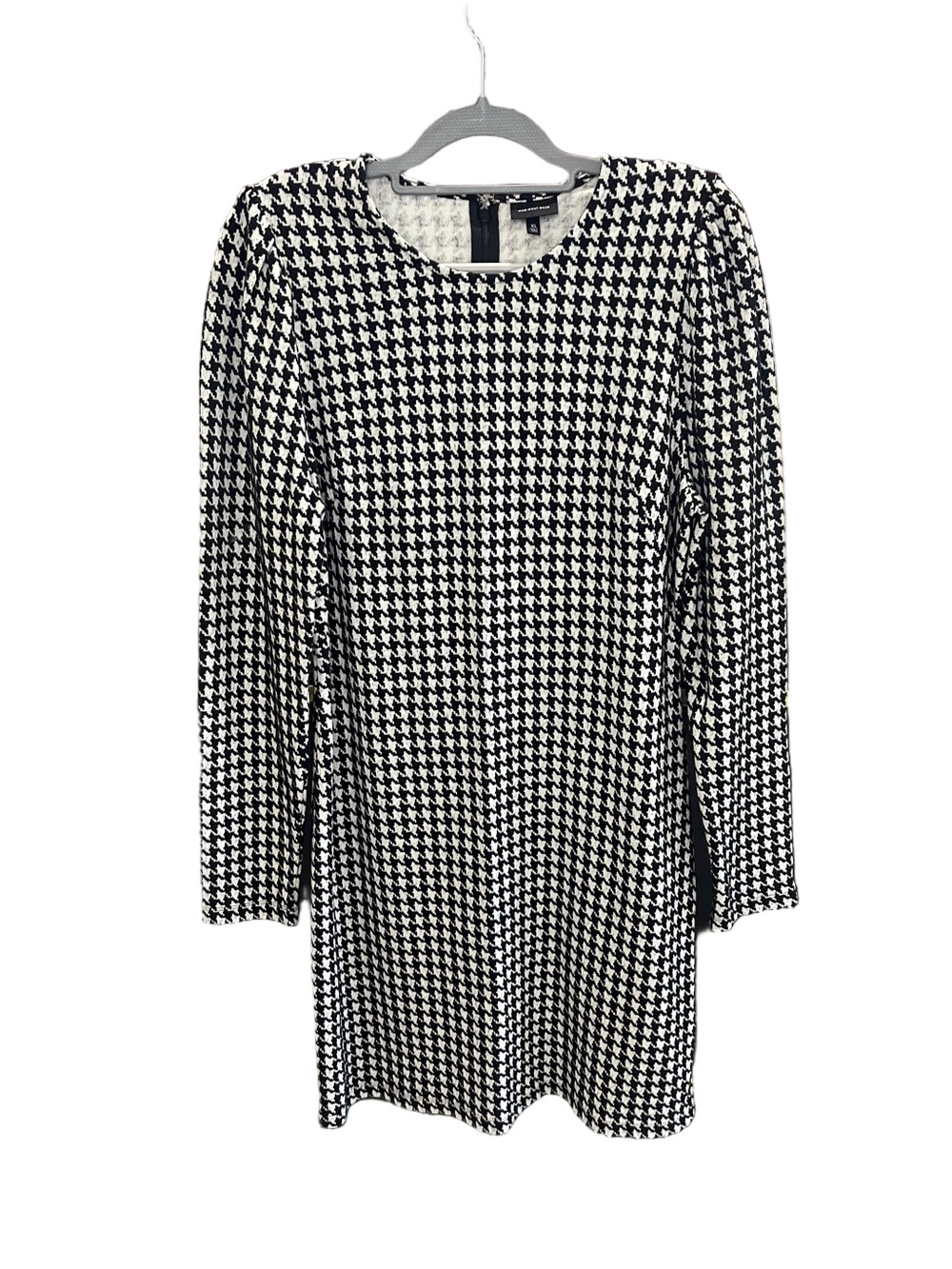 Who What Wear Black & White Houndstooth Long-Sleeve Women's Dress XL